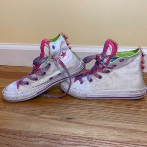 Kids Size 1 White Converse